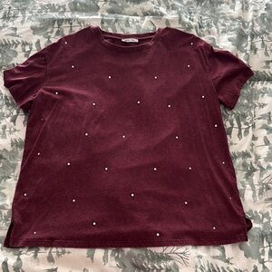 Women's Burgundy Top with Accents